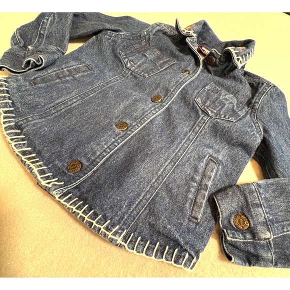 VTG Y2K Nordstrom Pine Peak Blues Kids Denim Jacket 3T Embroidered Western Boho - Picture 10 of 10